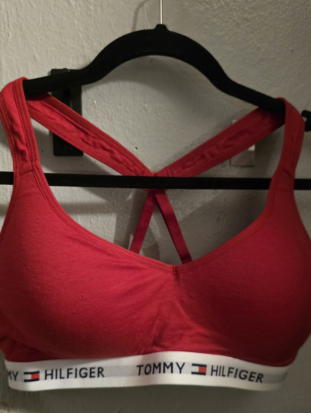 Tommy Hilfiger Pink-Red Sport Bralette with Logo Band